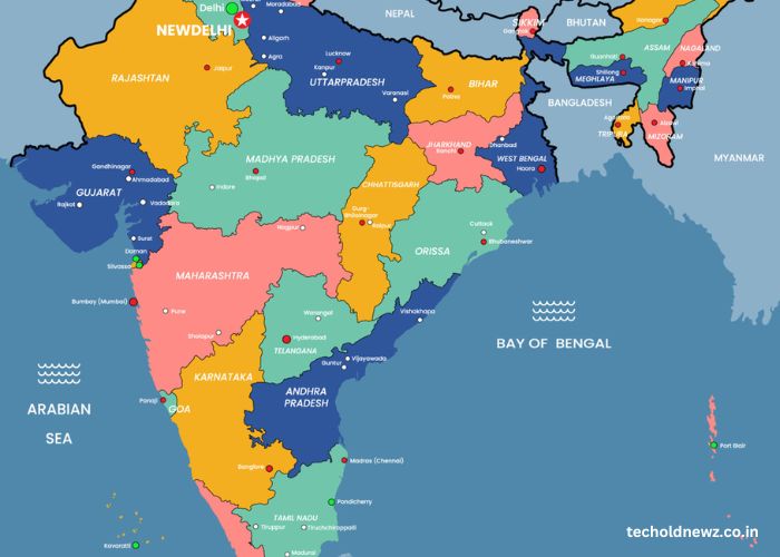 india map with states